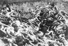Camp de concentration de Bergen-Belsen – fosse commune pour les prisonniers assassinés [avril 1945, après la libération du camp]. (AIPN)